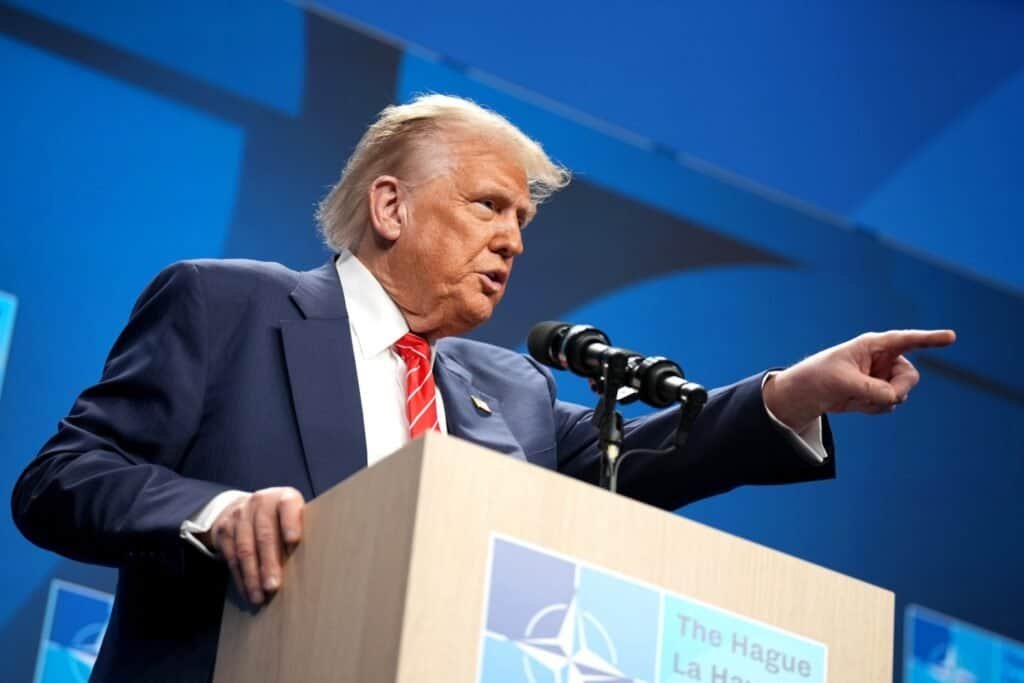 Trump giving a speech